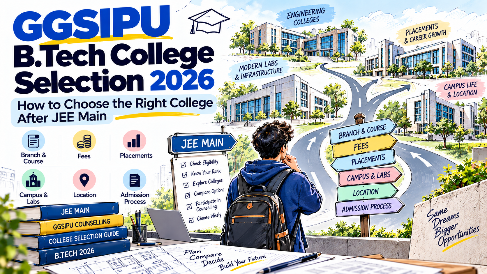 GGSIPU B.Tech College Selection 2026: How to Choose the Right College After JEE Main